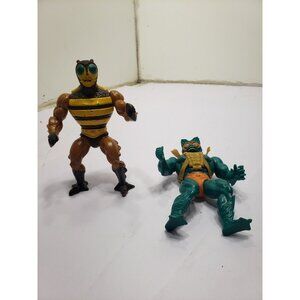 Lot Of 2 Masters Of The Universe Mer Man & Buzz Off Action Figures Mattel